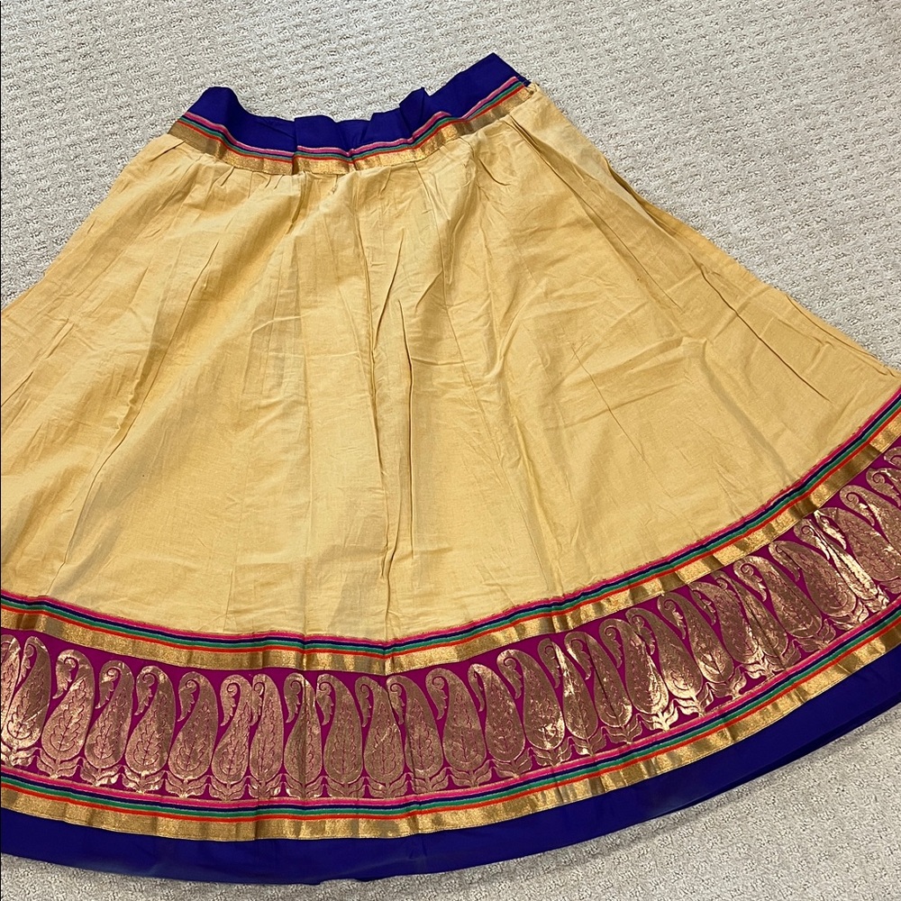 Elegant Gold and Blue Women's Chanyia Skirt